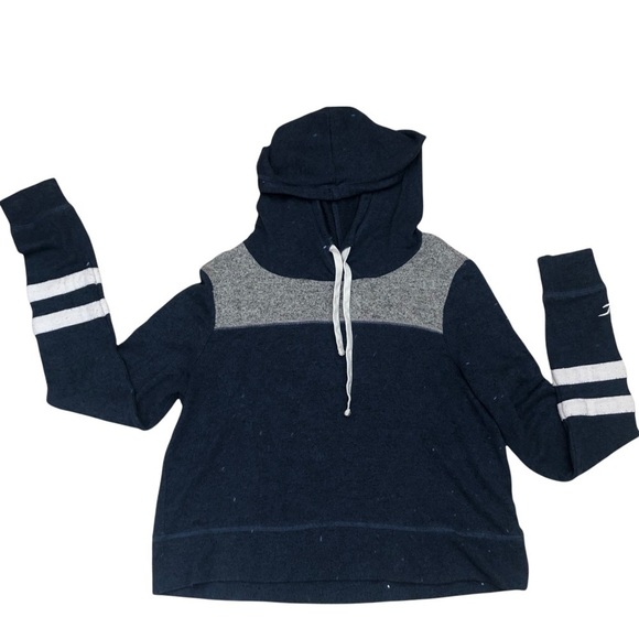 Hollister Tops - Hollister blue and gray cropped hoodie, extra small